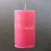 12cm x 7cm Cerise / Hot Pink Solid Colour Rustic Pillar Candles
